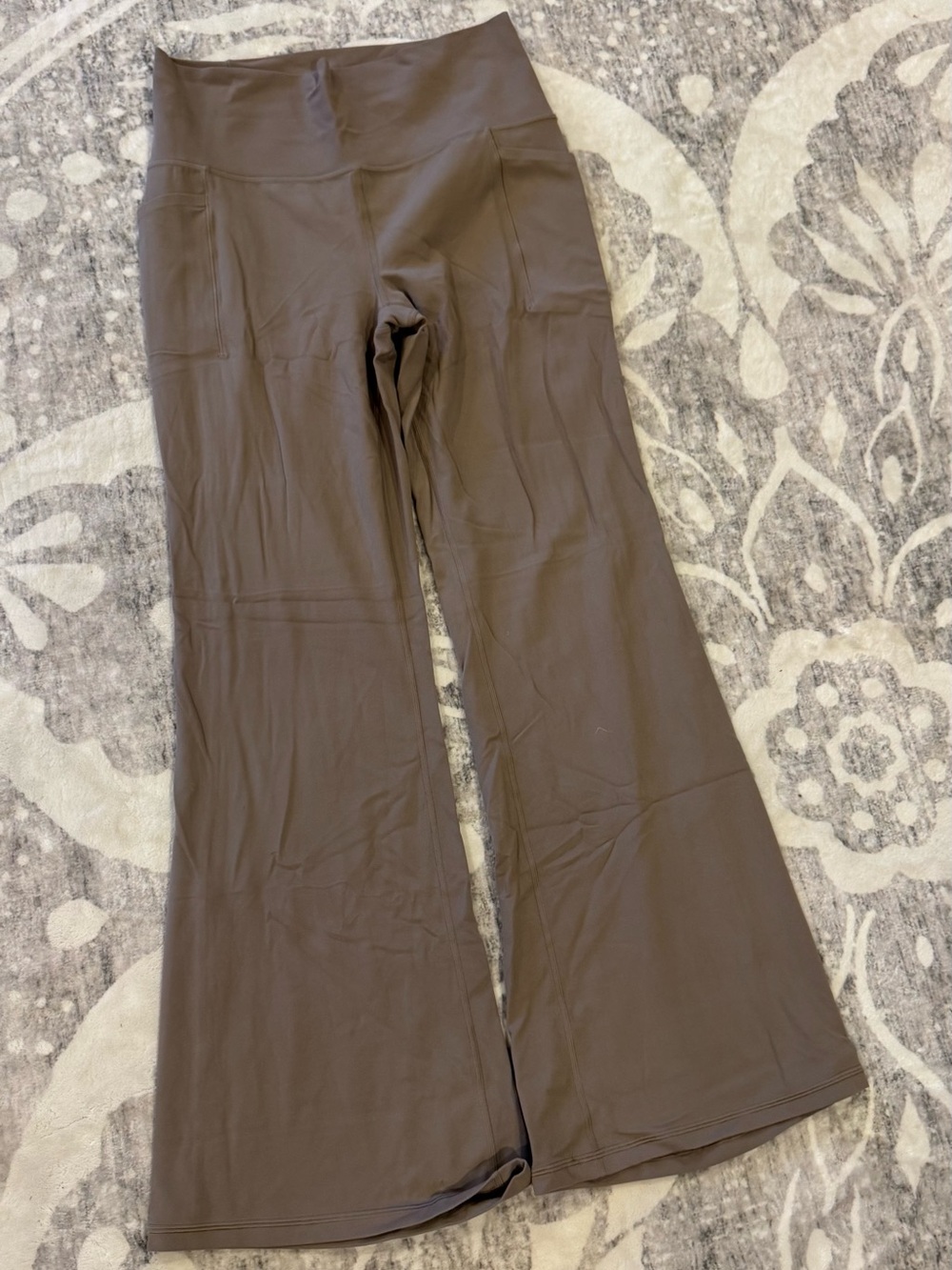 Athleta Brown High-Rise Flare salutation stash Pants